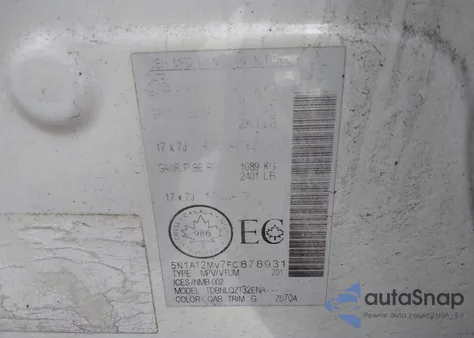 2015 Nissan Rogue S/Sl/Sv z USA, uszkodzony, nr VIN 5N1AT2MV7FC878931